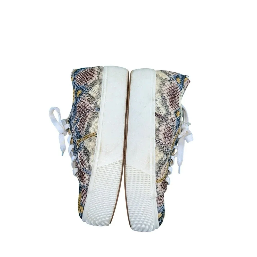 Steve Madden Emmi Women's 8M Platform Snake Print Sneakers VGUC Vegan Colorful
